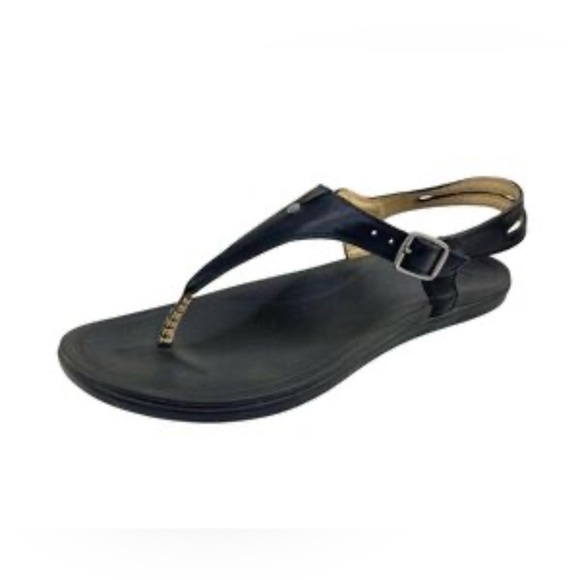 OluKai Elegant Black Women's Sandals size W8 - Picture 1 of 10